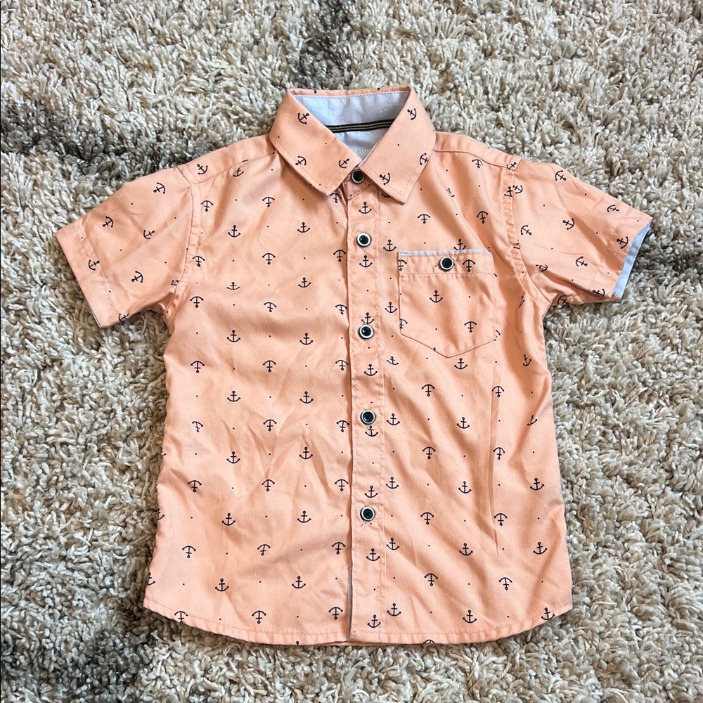 Anchor Print Kids Shirt - Peach